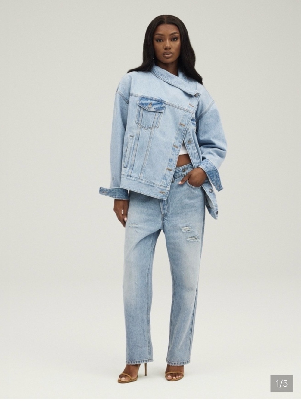 Oversized Light Blue Denim Jacket - Women's Jean Jacket